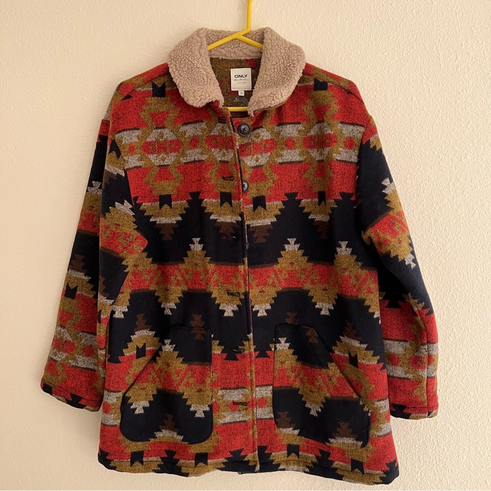 ASOS Patterned Sherpa Jacket - Picture 11 of 13
